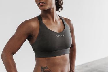 Nobull Pace Women's Sports Bras Dark Grey | Australia (LT3856)